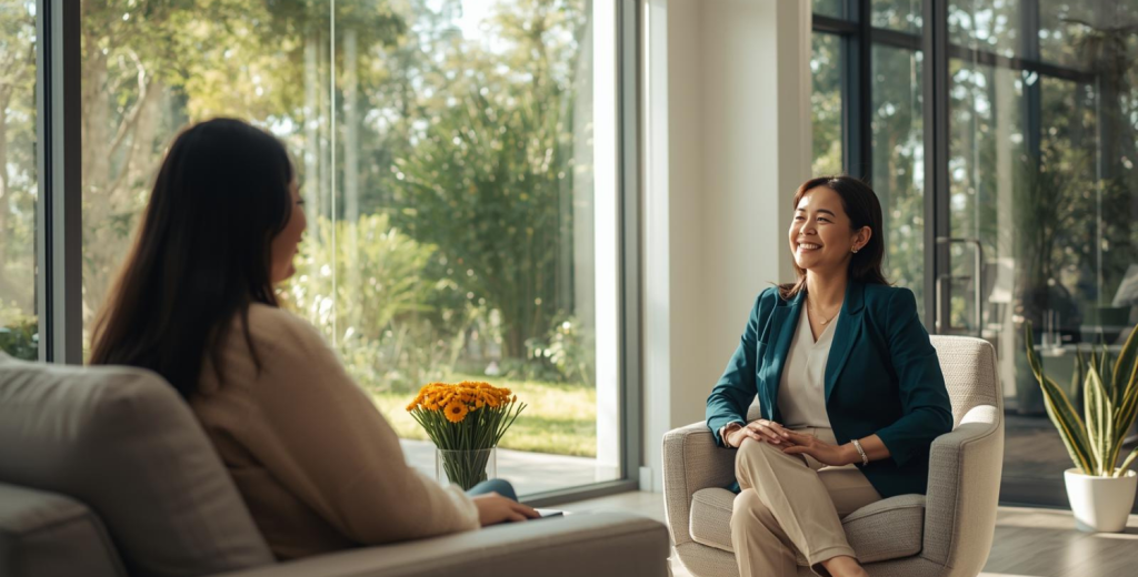 Asking for help — a woman reaching out for support on World Mental Health Day.